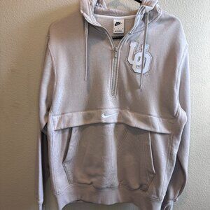 Nike University of Oregon Half Zip Hoodie Sweatshirt Cream Size Small